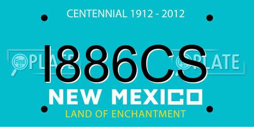 I886CS New Mexico License Plate