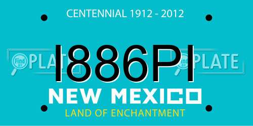 I886PI New Mexico License Plate