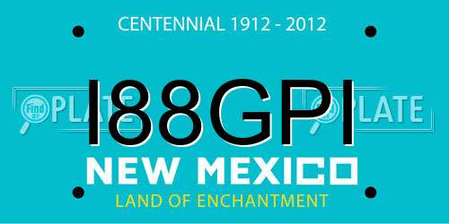 I88GPI New Mexico License Plate