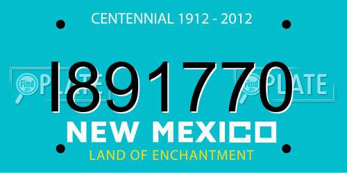 I891770 New Mexico License Plate