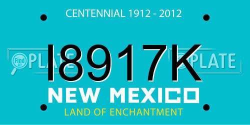 I8917K New Mexico License Plate