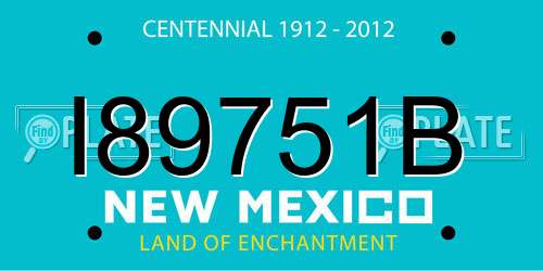 I89751B New Mexico License Plate