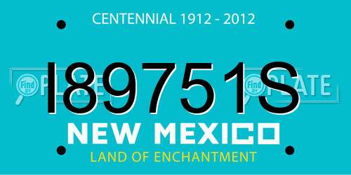 I89751S New Mexico License Plate