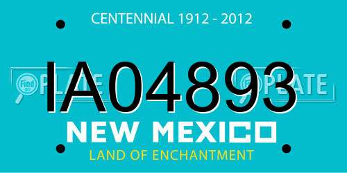 IA04893 New Mexico License Plate