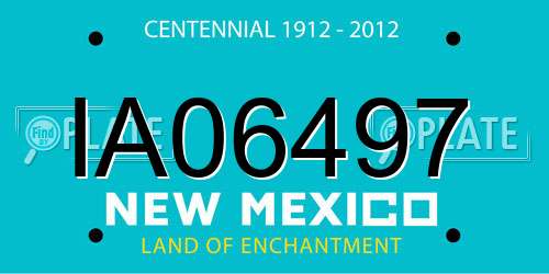 IA06497 New Mexico License Plate