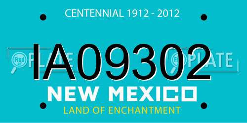 IA09302 New Mexico License Plate