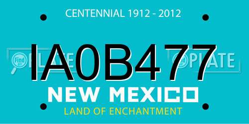 IA0B477 New Mexico License Plate