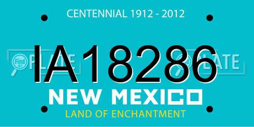 IA18286 New Mexico License Plate