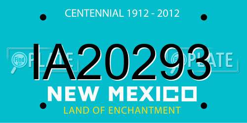 IA20293 New Mexico License Plate