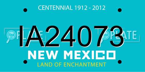 IA24073 New Mexico License Plate