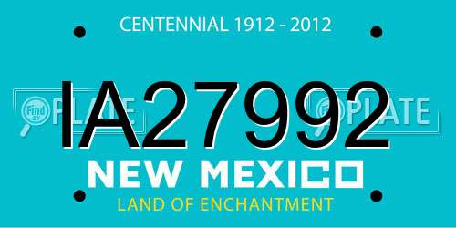 IA27992 New Mexico License Plate