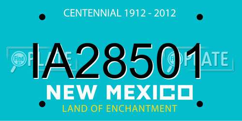 IA28501 New Mexico License Plate