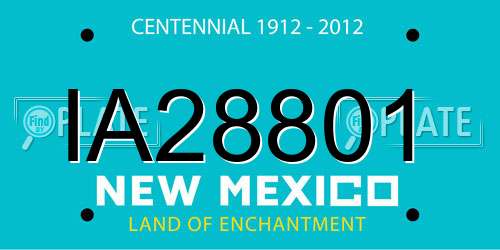IA28801 New Mexico License Plate