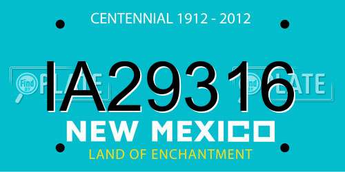 IA29316 New Mexico License Plate