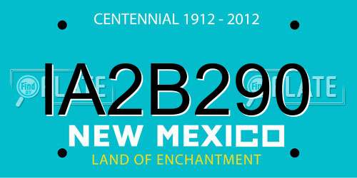 IA2B290 New Mexico License Plate