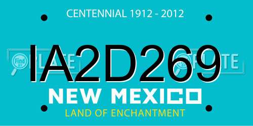 IA2D269 New Mexico License Plate