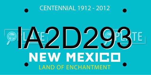 IA2D293 New Mexico License Plate