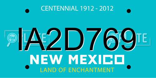 IA2D769 New Mexico License Plate
