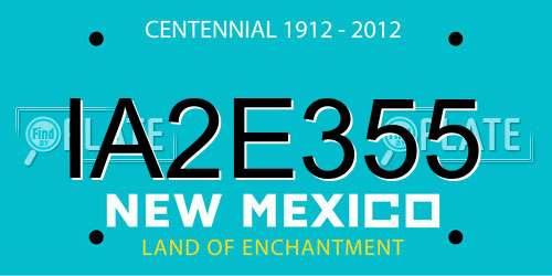 IA2E355 New Mexico License Plate