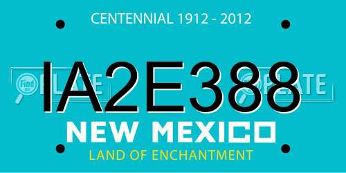 IA2E388 New Mexico License Plate