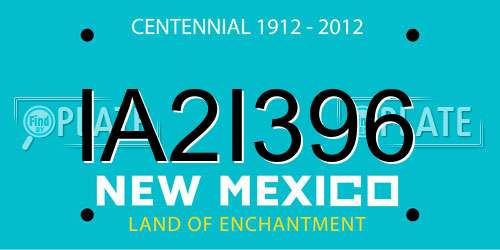 IA2I396 New Mexico License Plate