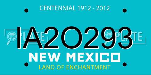 IA2O293 New Mexico License Plate