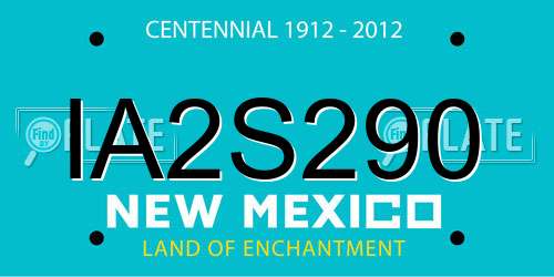 IA2S290 New Mexico License Plate