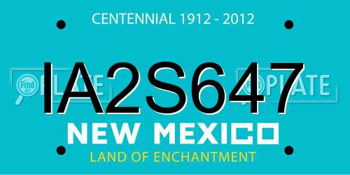 IA2S647 New Mexico License Plate