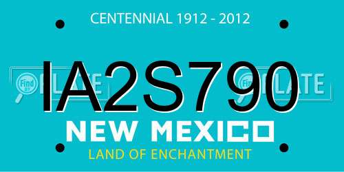 IA2S790 New Mexico License Plate