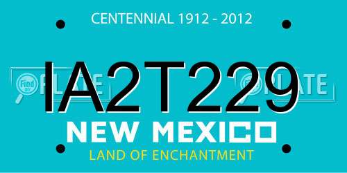 IA2T229 New Mexico License Plate