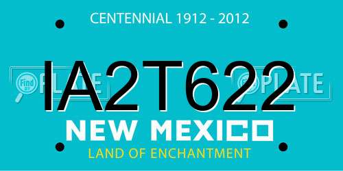 IA2T622 New Mexico License Plate