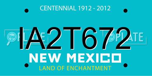 IA2T672 New Mexico License Plate