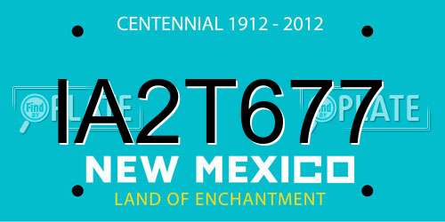 IA2T677 New Mexico License Plate