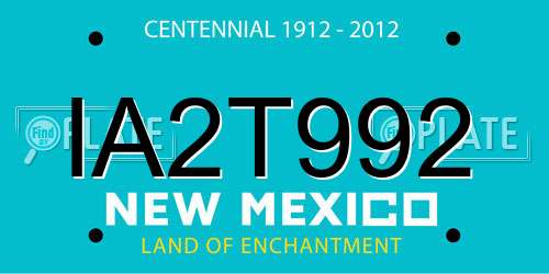 IA2T992 New Mexico License Plate