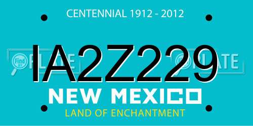 IA2Z229 New Mexico License Plate