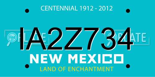 IA2Z734 New Mexico License Plate
