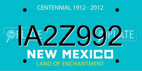IA2Z992 New Mexico License Plate