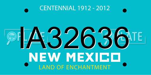 IA32636 New Mexico License Plate