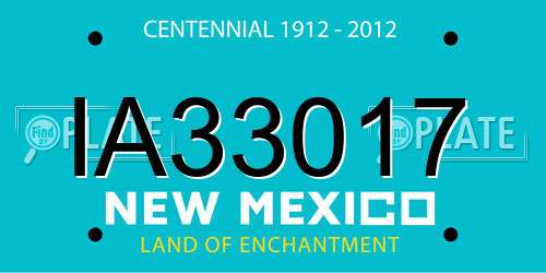 IA33017 New Mexico License Plate