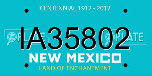 IA35802 New Mexico License Plate