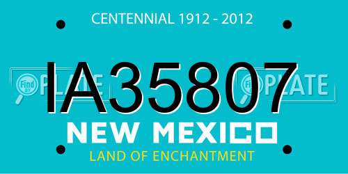 IA35807 New Mexico License Plate