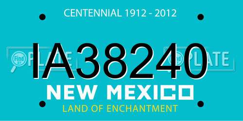 IA38240 New Mexico License Plate