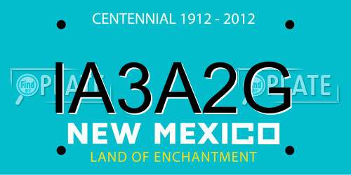 IA3A2G New Mexico License Plate