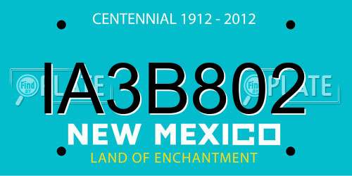 IA3B802 New Mexico License Plate