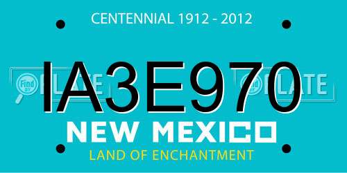 IA3E970 New Mexico License Plate