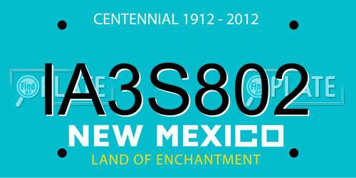IA3S802 New Mexico License Plate