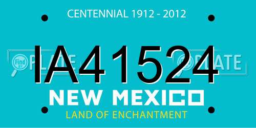 IA41524 New Mexico License Plate