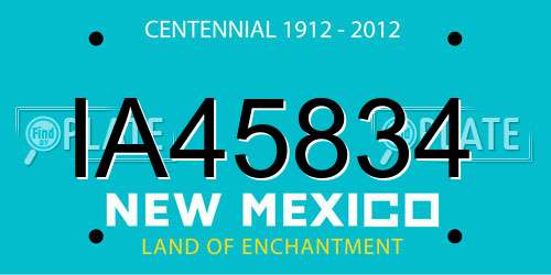 IA45834 New Mexico License Plate