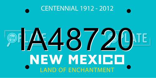 IA48720 New Mexico License Plate