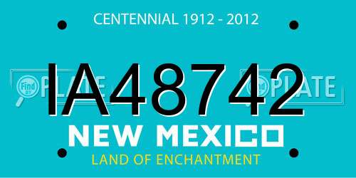 IA48742 New Mexico License Plate